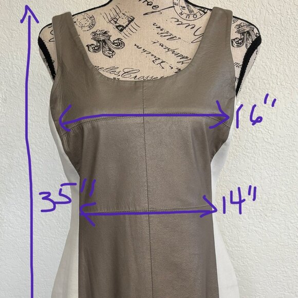 Leather & Fabric Sleeveless Sheath Dress - WHAT???!? - Picture 3 of 8